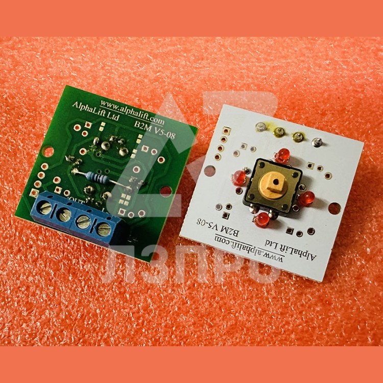 Плата кнопочного модуля красная подсветка "без символов" 12V B2M V5-08 Alphalift Technos