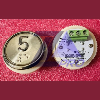 Модуль кнопочный A4N49744$05 белая подсветка Брайль "5" BBP-R331-CMPLT-D-W-05 (EA2406S-D-W-05) ЩЛЗ